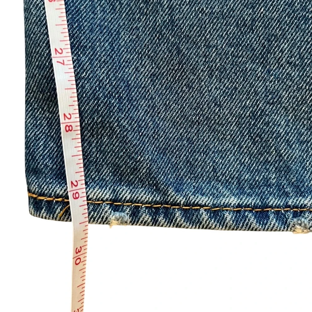 Levis 501 Original Fit Straight Leg Distressed Blue Denim Jeans‎ Mens 34x30